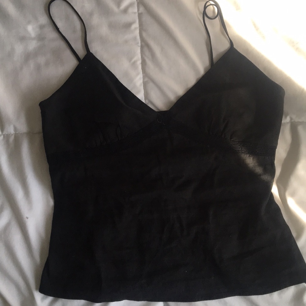 Black, lace, crop top